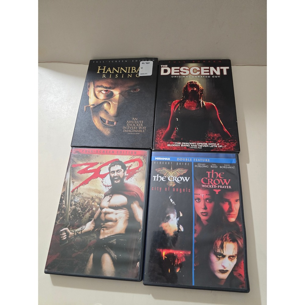 Horror Action DVD Lot The Descent Unrated Hannibal Rising 300 The Crow Bundle‎